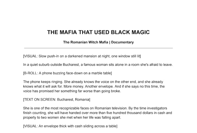 do professional scriptwriting for your youtube content creation
